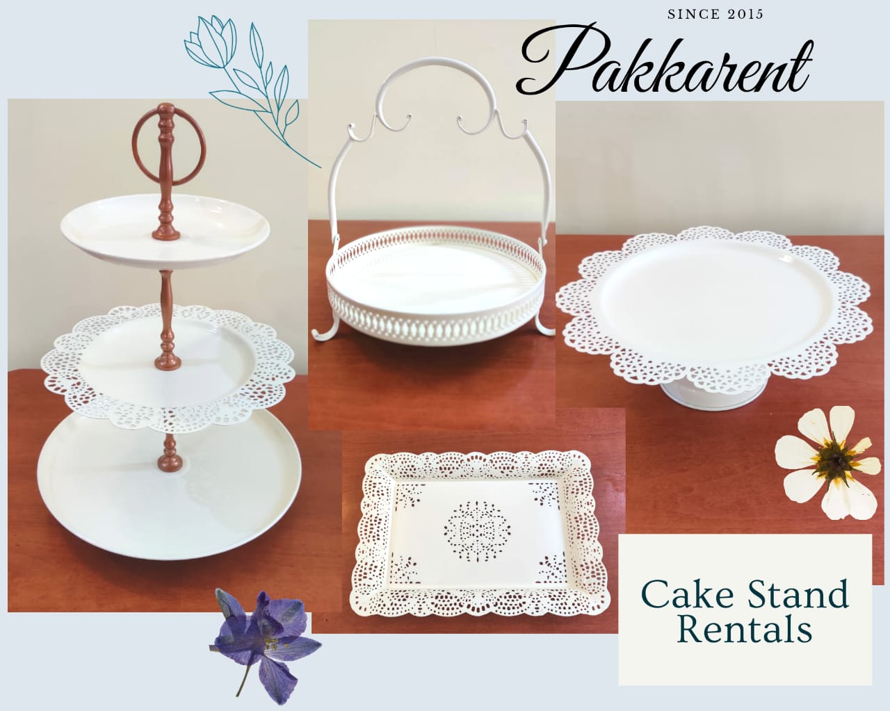 White Metal Pedestal Cake Stand 16 in or 18 in Round  Elite Events Rental