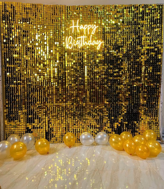 Golden Shimmer Backdrop Rental