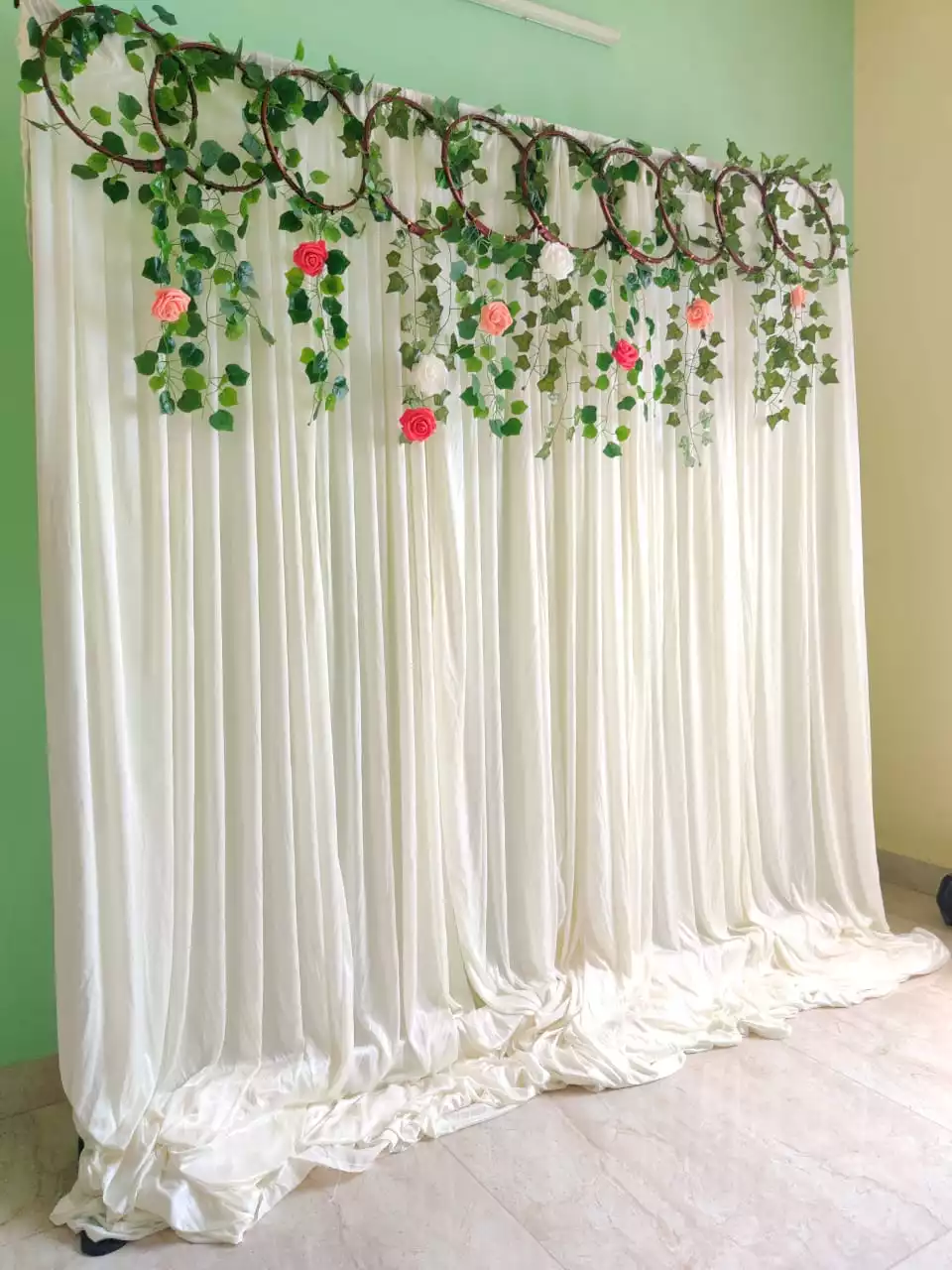 Floral Swan Backdrop rental