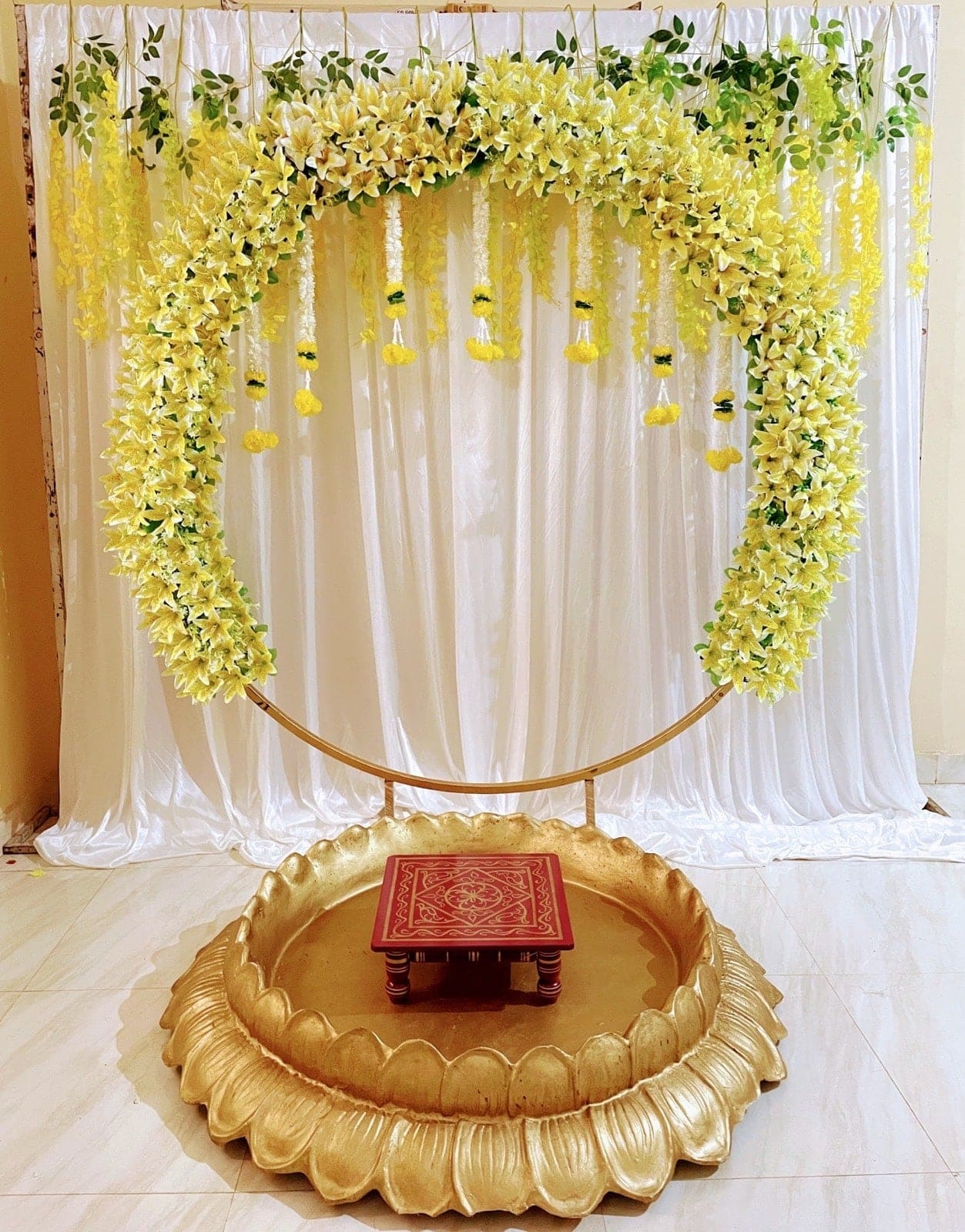 Haldi urli with Backdrop Decoration Rental